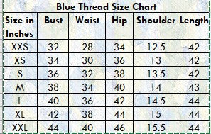 Blue Chanderi Silk Kurti with Cotton Pants