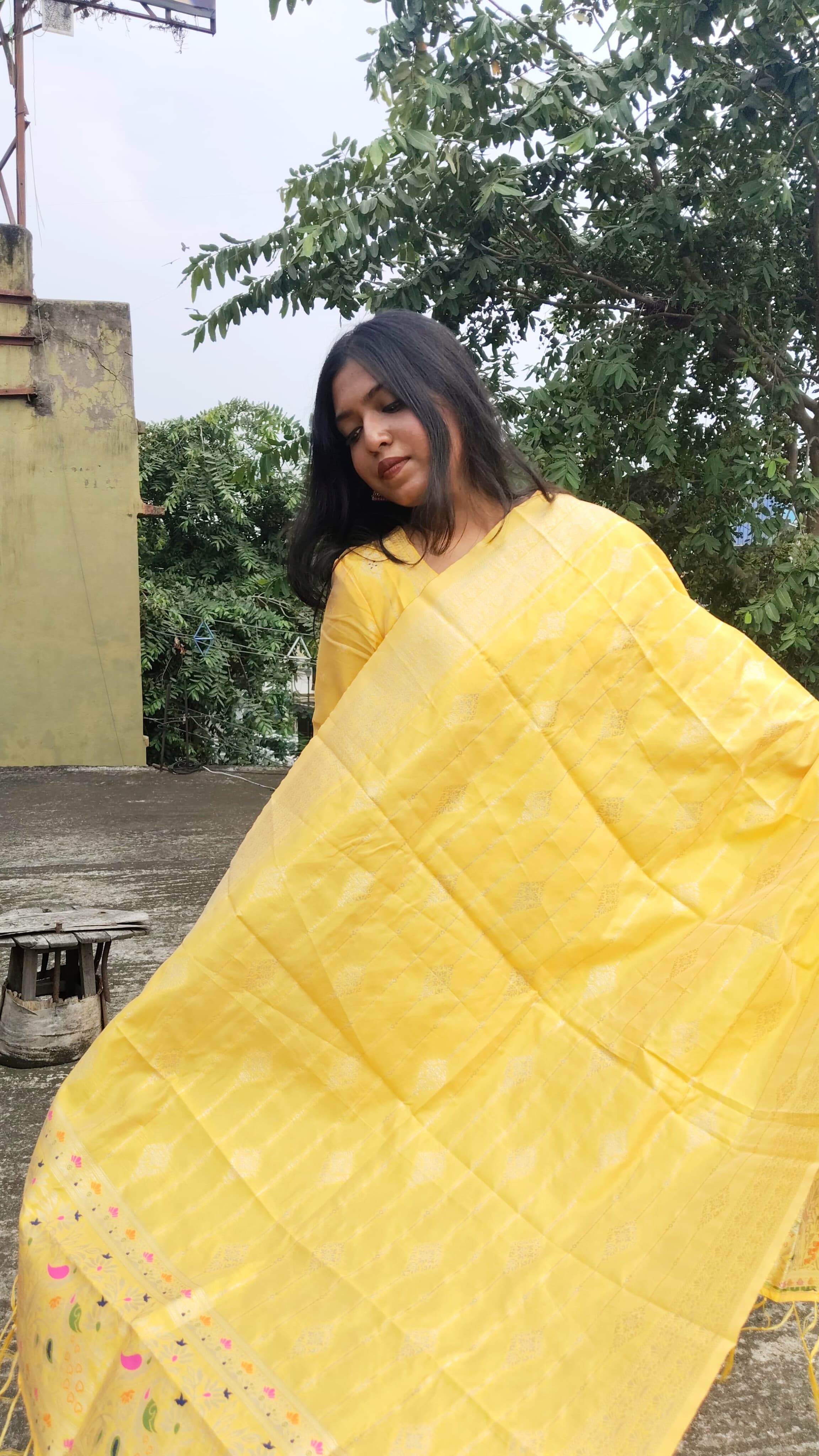 🌸 Vibrant Paithani Banaras Silk Kurta Set with Dupatta 🌸3 pc