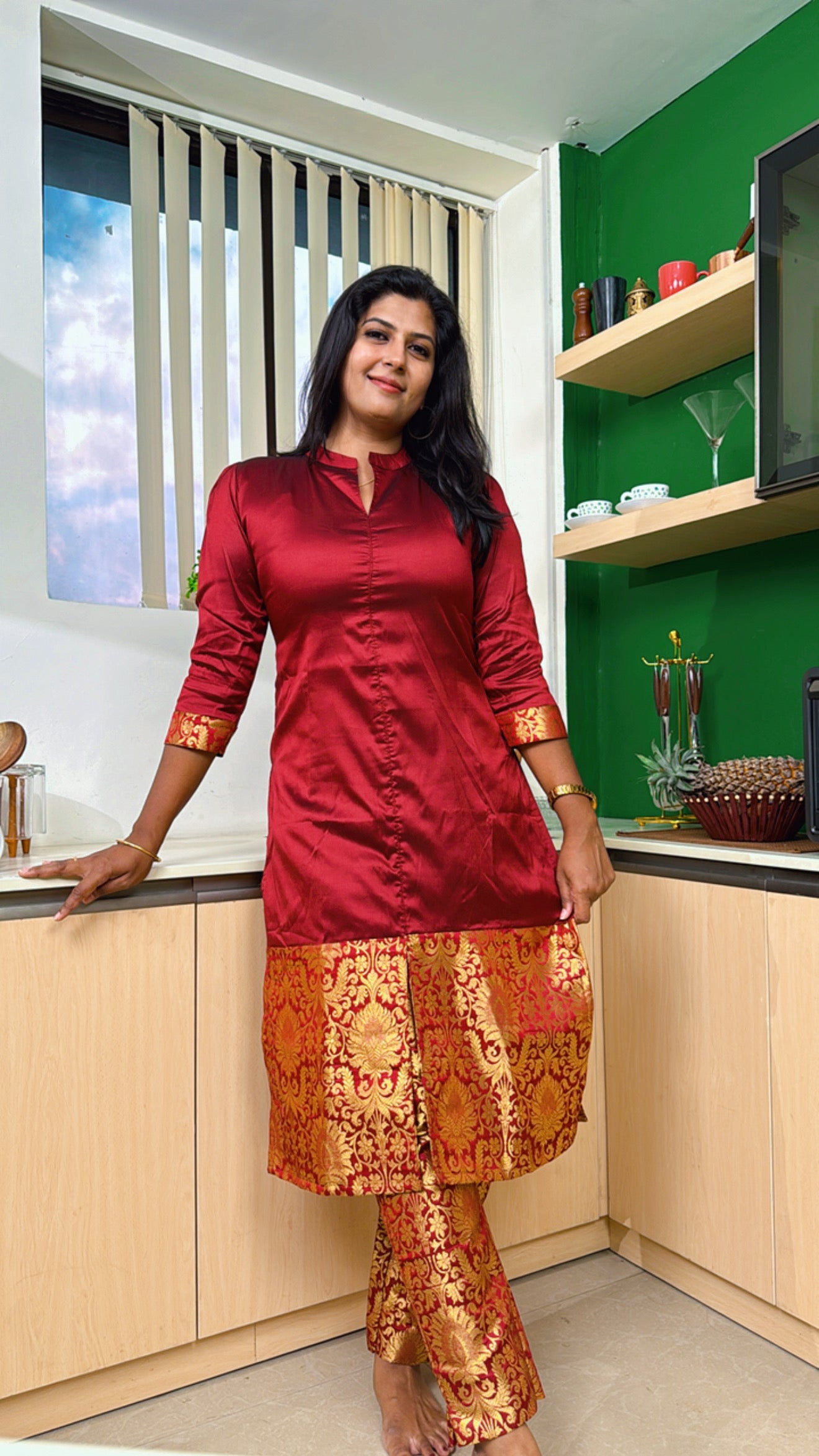 Brocade Kurti with Pant