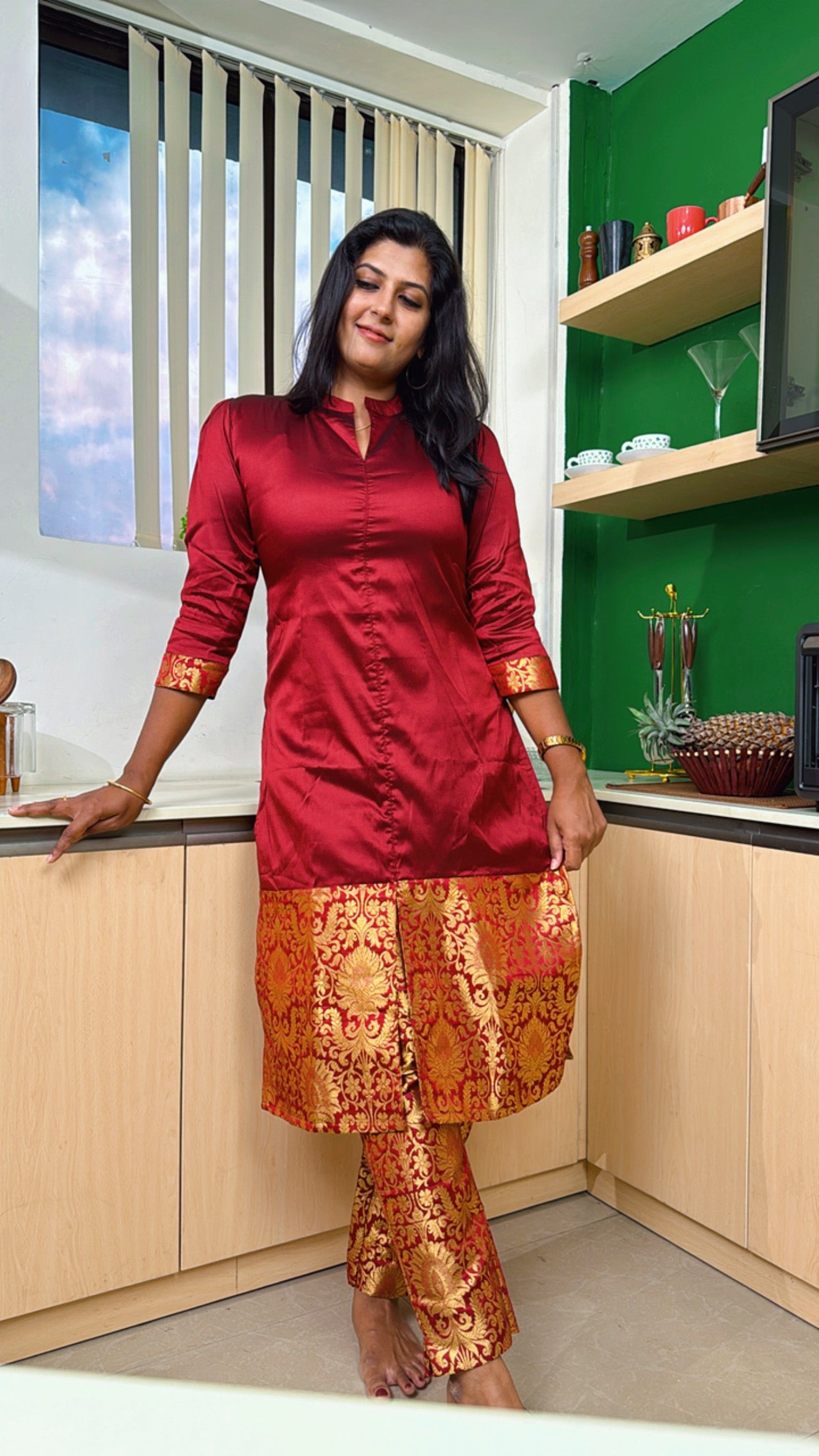 Brocade Kurti with Pant