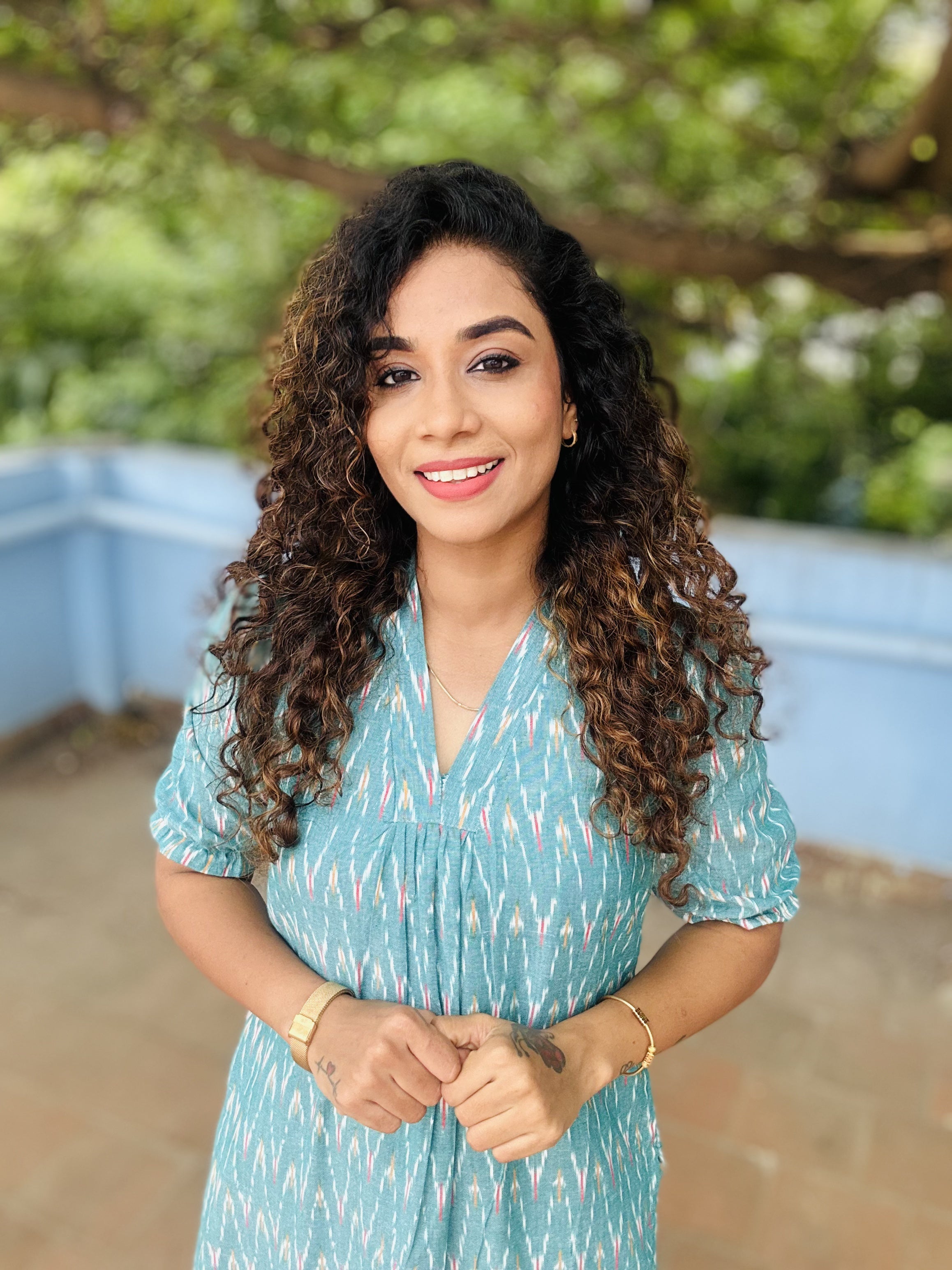 Ikath Cotton Hand Blocked Kurta Set