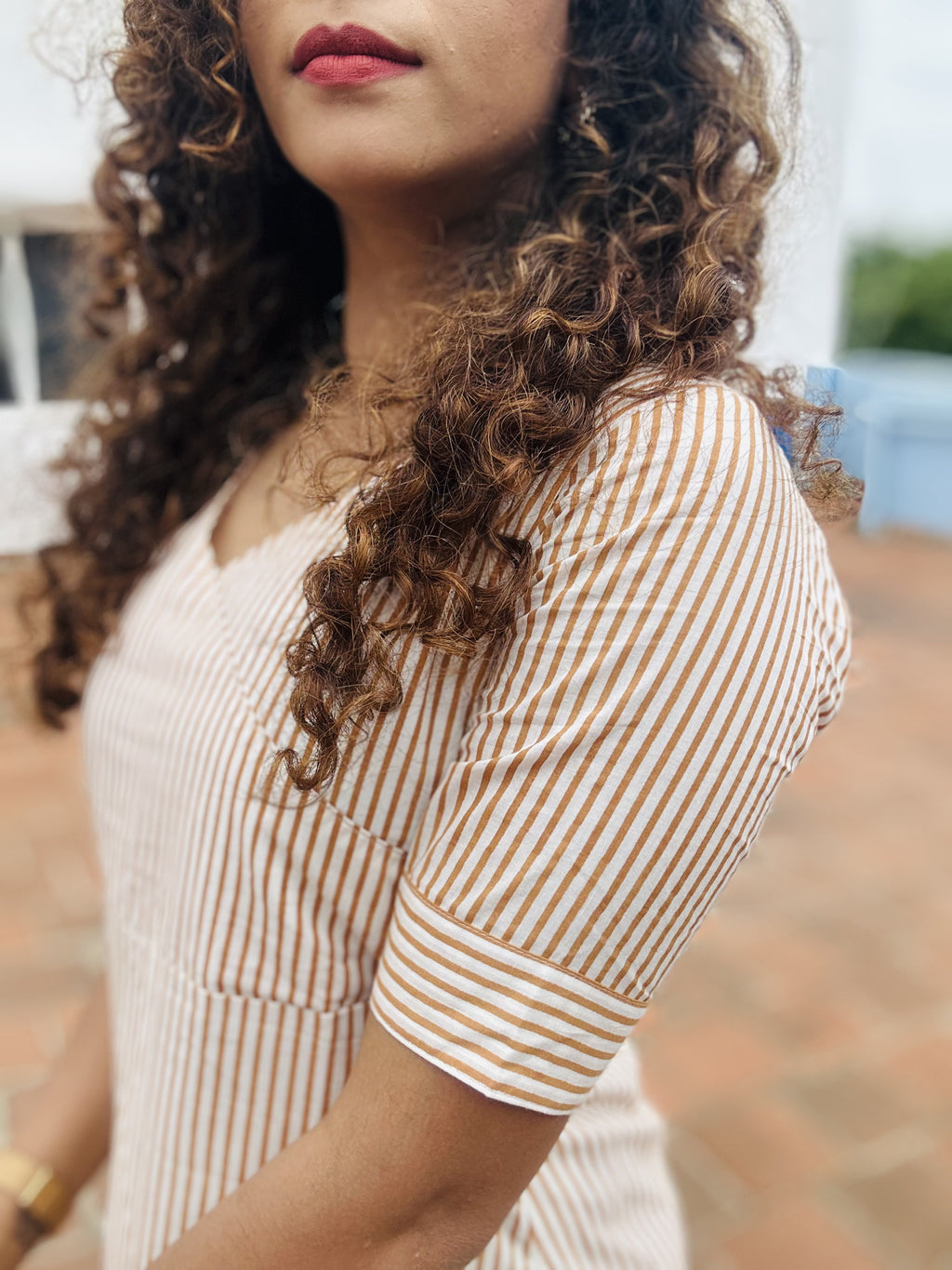 Rust Stripes Palazzo Set